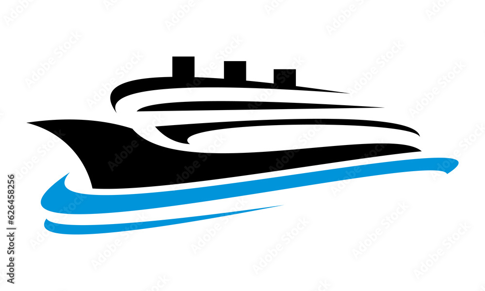 logo cruise ship vector illustration