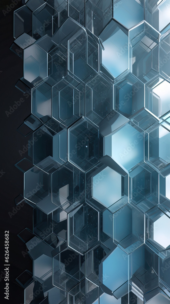 an abstract background of hexagons in the style,blue hexagon background,blue mosaic background