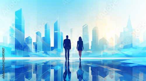 Bright Blue Business Background