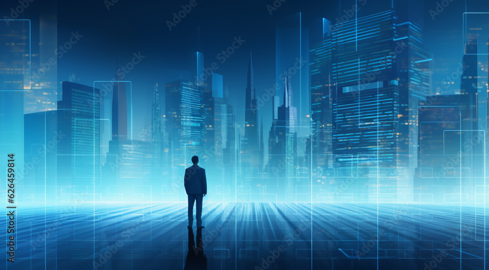 Bright Blue Business Background Bright Blue Business Background