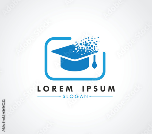 Education logo design dispersing concept. Vector Illustrator