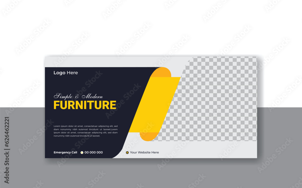Vector corporate minimal modern and simple furniture Facebook cover page and web banner template Vector corporate minimal modern and simple furniture Facebook cover page and web banner template