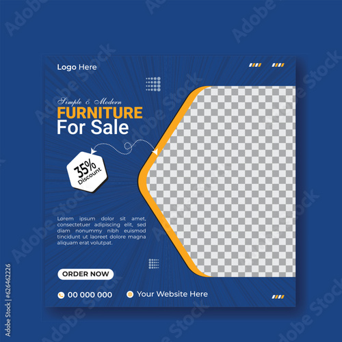 Vector corporate minimal modern and simple furniture facebook cover page and web banner template