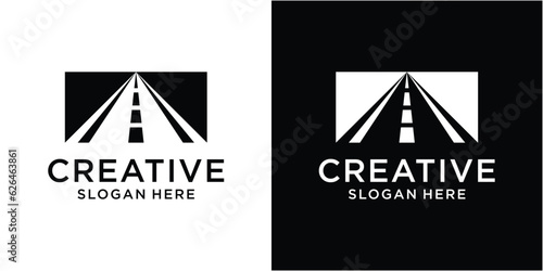 Tarred road or highway logo design