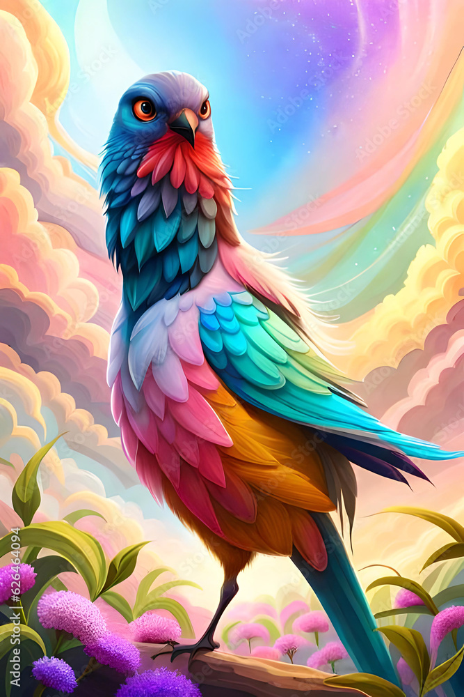 Colorful Bird Photo With Flower Background Colorful Bird Photo With Flower Background