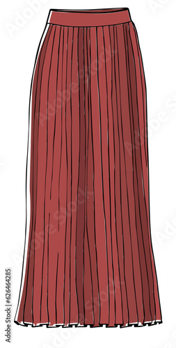 Fashionable maxi skirt, bohemian or classic style