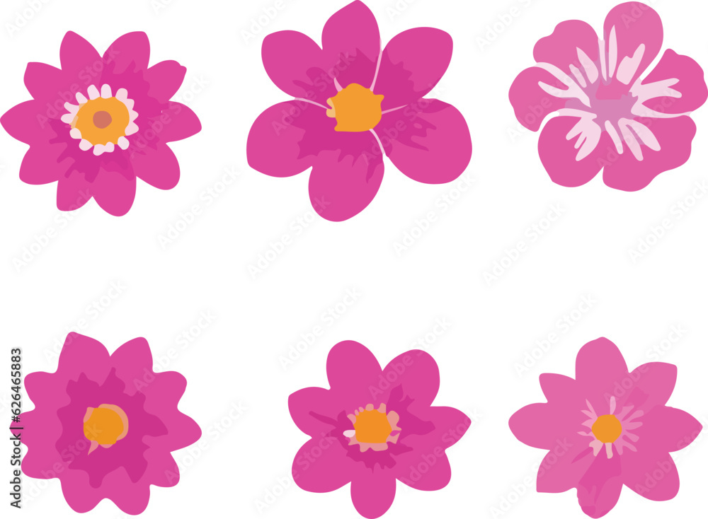 Floral vector elements design flower Ai generate.