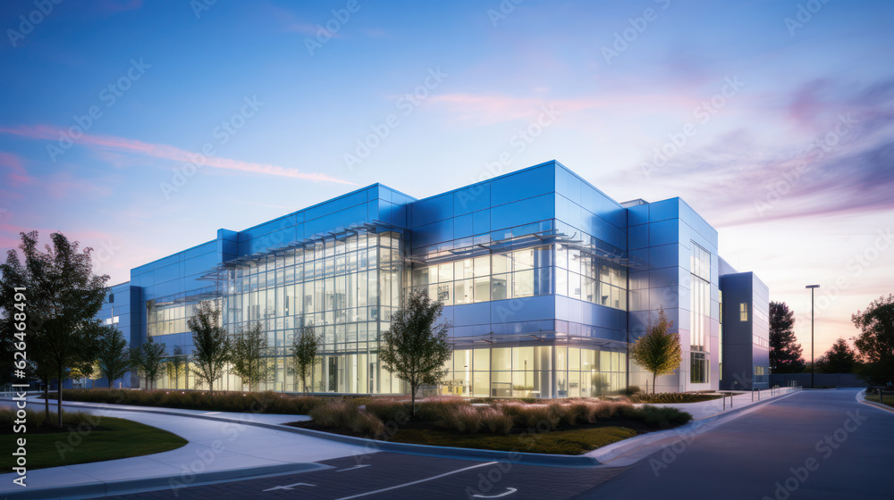 Color Modern business rnd center building. Color Modern business rnd center building.