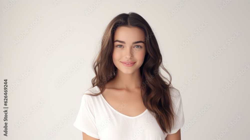 Beauty portrait of young woman in studio. Generative Ai. Beauty portrait of young woman in studio. Generative Ai.