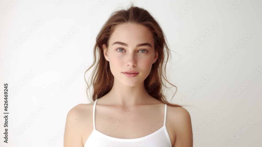 Beauty portrait of young woman in studio. Generative Ai. Beauty portrait of young woman in studio. Generative Ai.