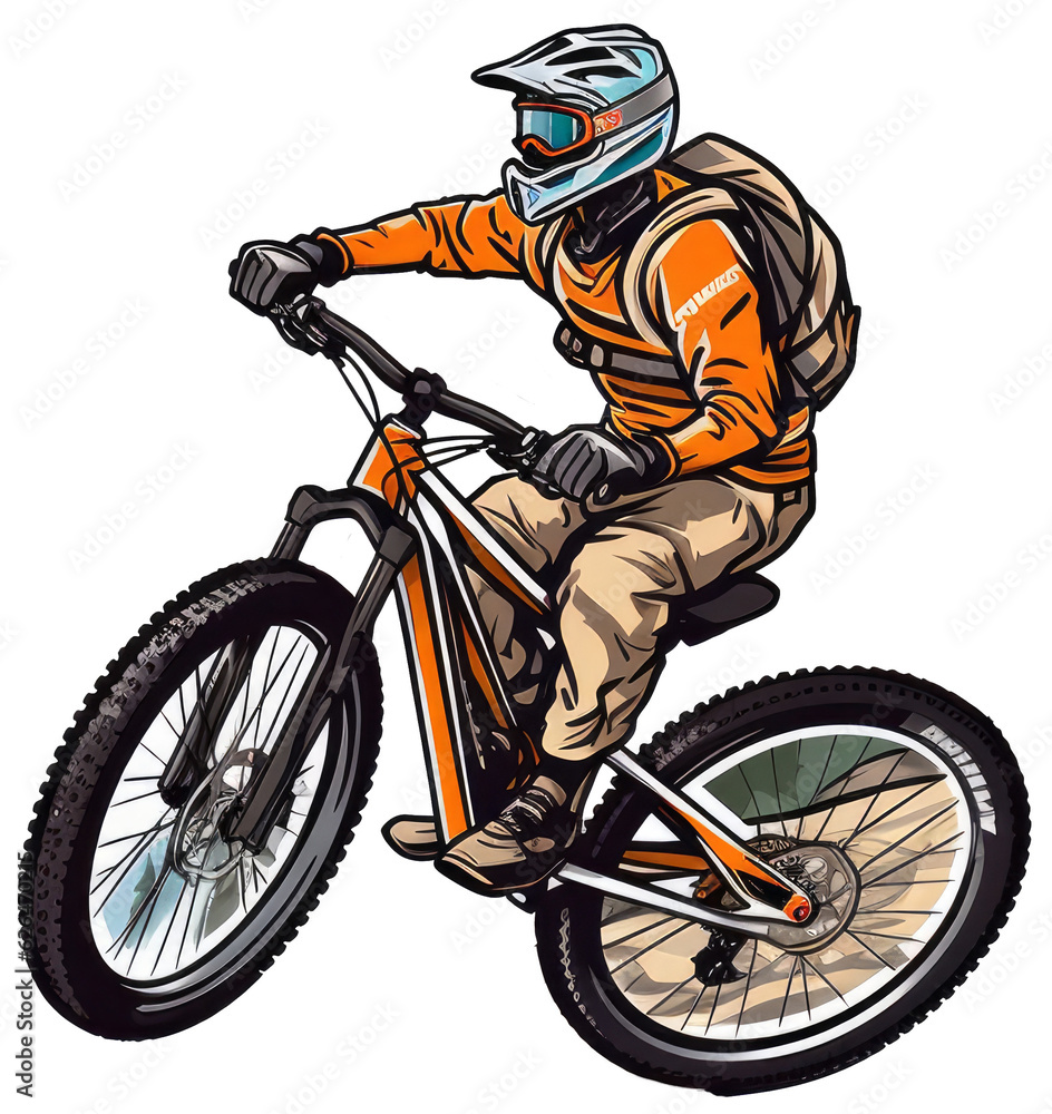 Obraz premium Mountain bike sticker. Generative AI 7