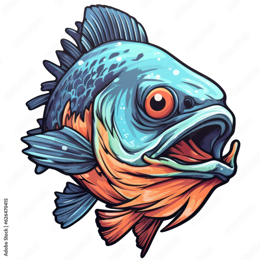 Obraz premium Fish sticker. Gnerative AI 3