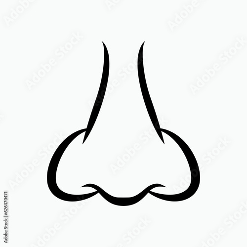 Nose Icon. Aroma, Smell Element Symbol.