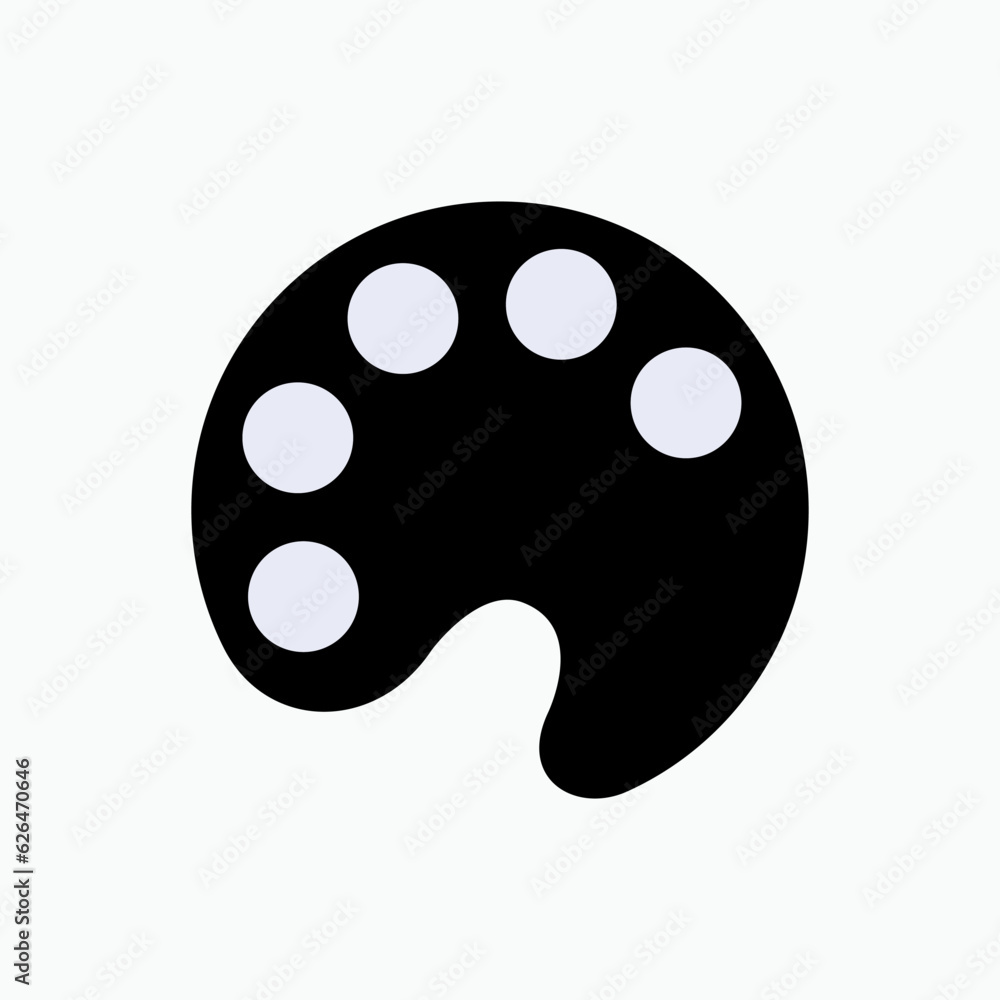 Palette Icon. Thin Board or Slab on Which An Artist Mixes Colors. Pallet Symbol - Vector. Palette Icon. Thin Board or Slab on Which An Artist Mixes Colors. Pallet Symbol - Vector.