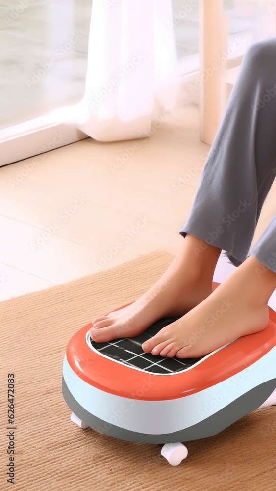 Generative AI : Woman legs spraining ankle on the floor in the living room at home Generative AI : Woman legs spraining ankle on the floor in the living room at home