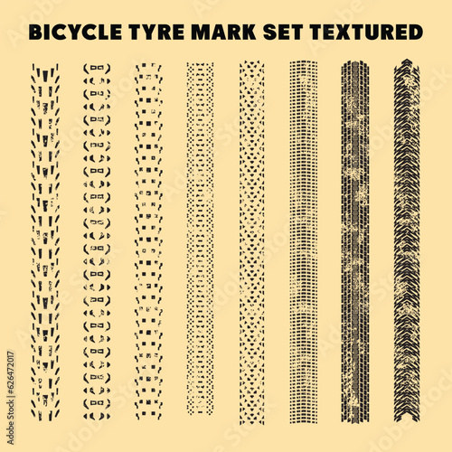 bicycle tyre marks pattern collection set