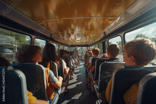 children on school bus back to school