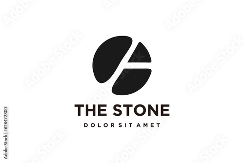 Brick stone logo design stonework construction icon symbol