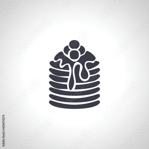 pancake icon. Breakfast pancakes with syrup icon.