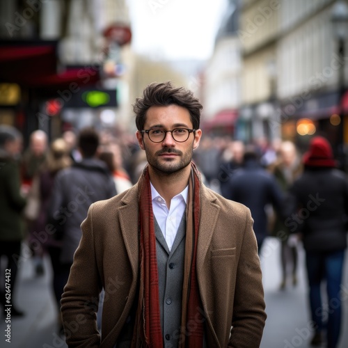 A young smartly dressed man standing in an urban street.  © Spencer