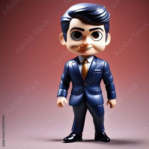 3d cute businessman chibi figure Created by using generative AI