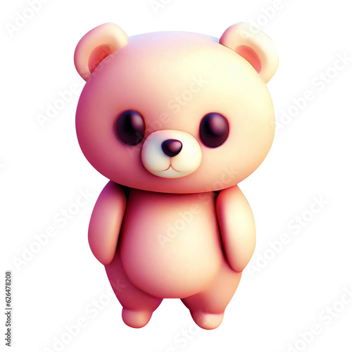 3D cute bear animal illustration