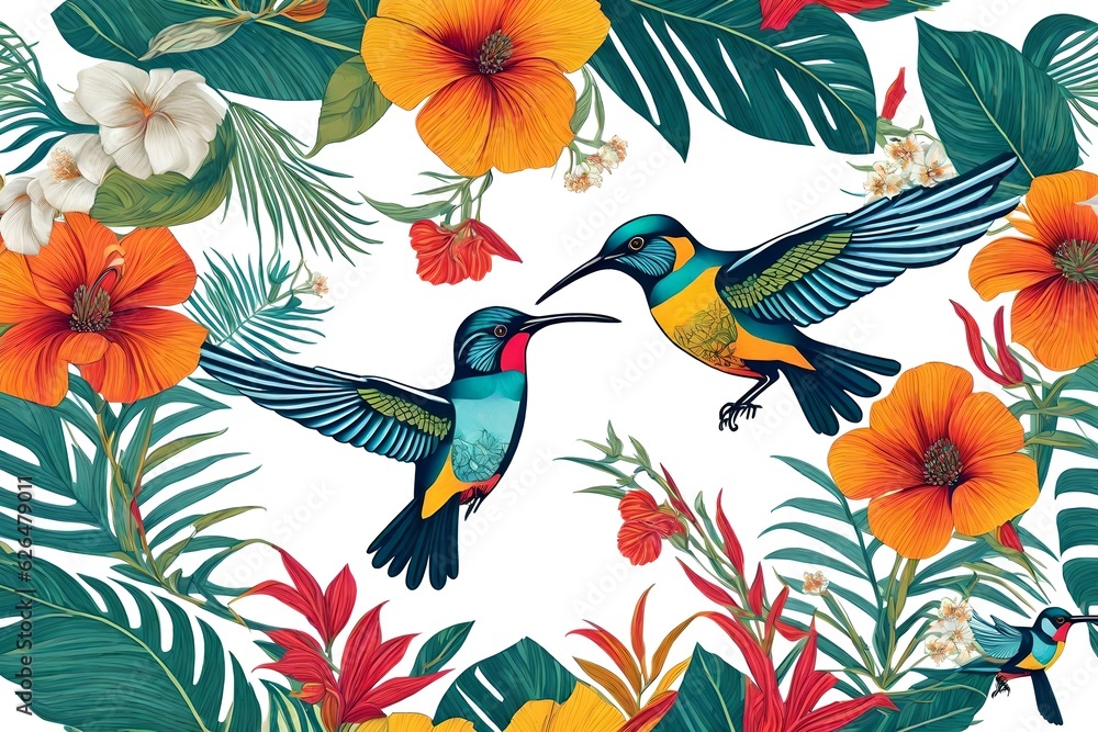 pattern with birds generated by AI tool