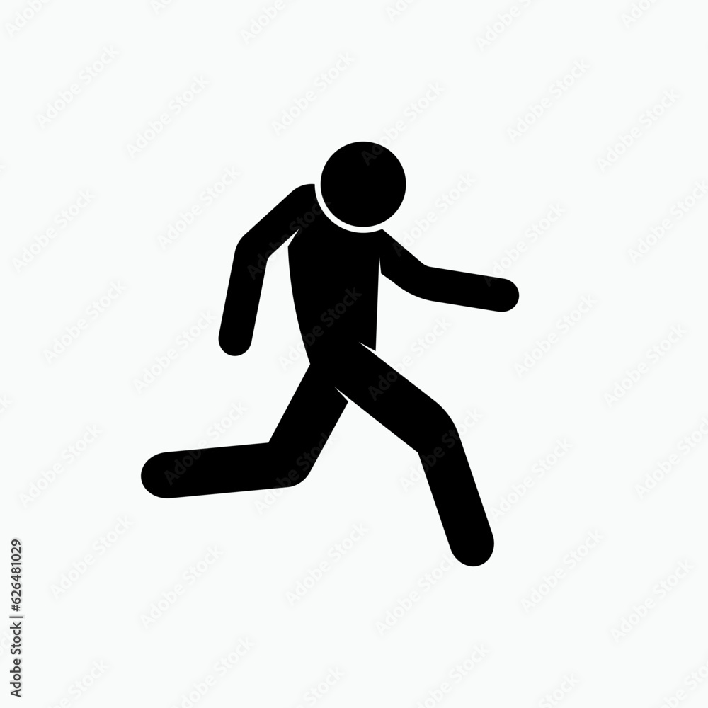  Runner Icon. Jogging, Athlete Running Symbol.       