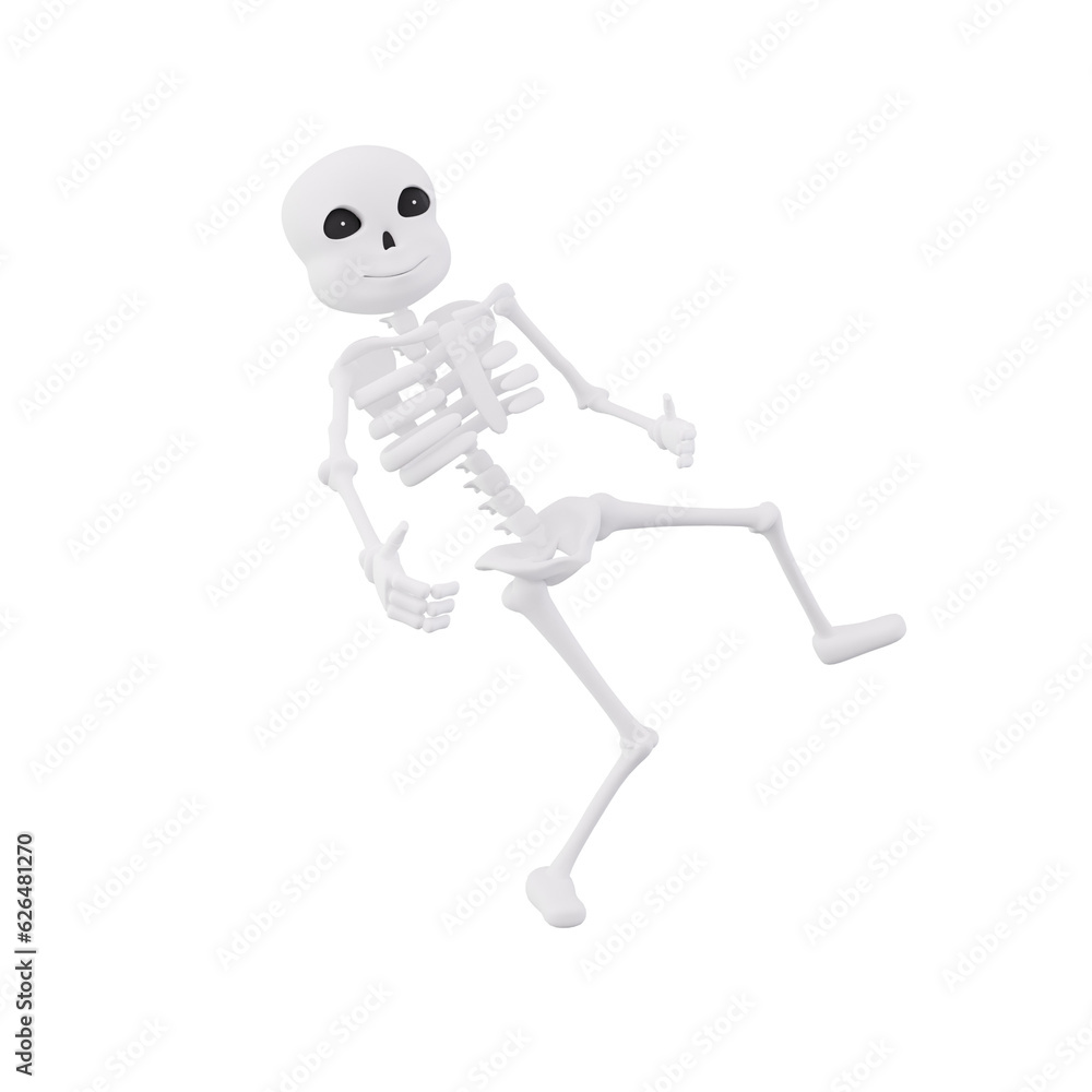 Funny Skeletons in Pose, 3d Illustration Funny Skeletons in Pose, 3d Illustration