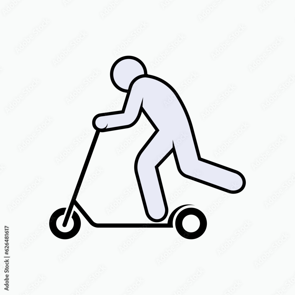 Scooter Drive Icon. Simple Means of Transportation Symbol - Vector. Scooter Drive Icon. Simple Means of Transportation Symbol - Vector.