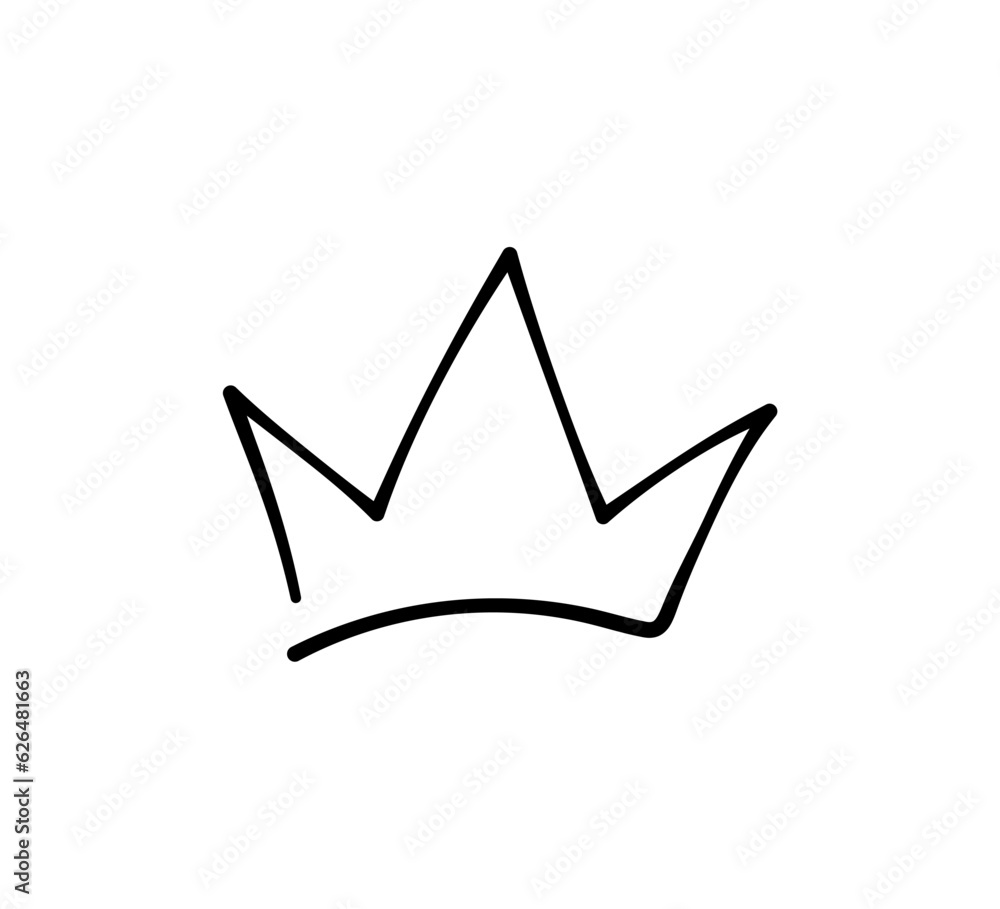 Hand drawn doodle crown. King crown sketch. Majestic tiara. King and ...
