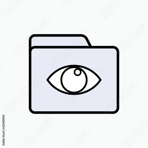 Secret Folder Icon. Eyes Only Symbol - Vector. 