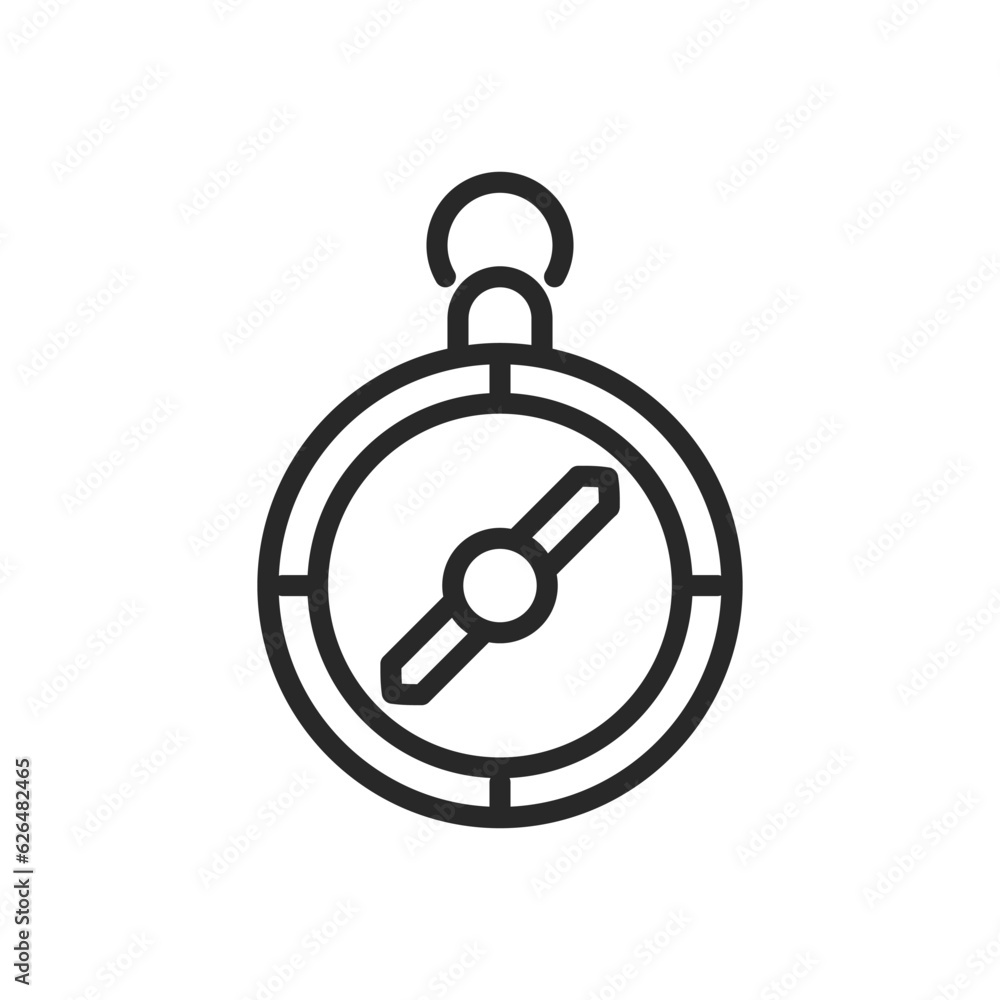 Hiking Compass Icon. Vector Line Sign of a Navigation Tool for Outdoor Adventure and Trekking. Outdoor Camping Equipment Symbol of Compass. Hiking Compass Icon. Vector Line Sign of a Navigation Tool for Outdoor Adventure and Trekking. Outdoor Camping Equipment Symbol of Compass.