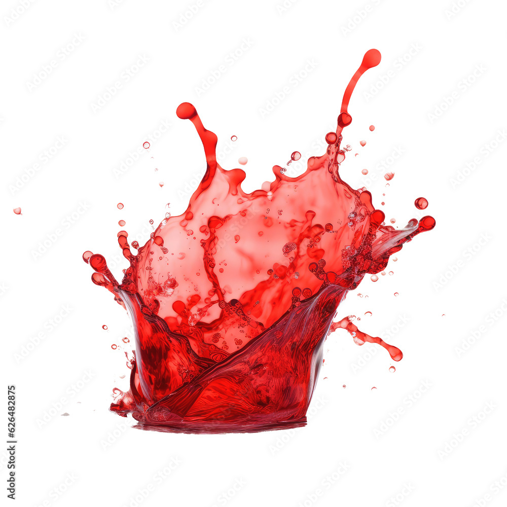 red watercolor splash isolated on white