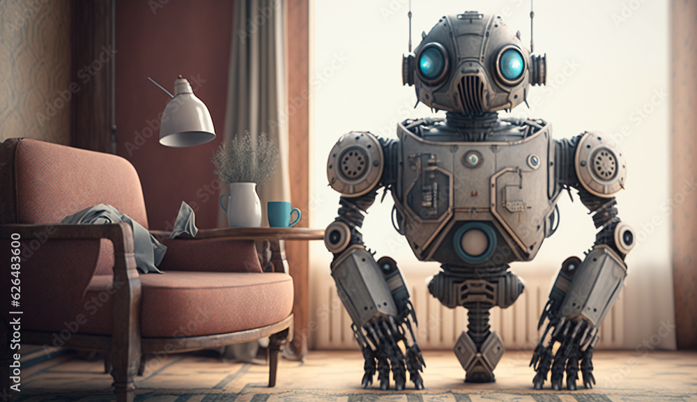 A Modern Robot Indoors AI Inside A Modern Robot Indoors AI Inside