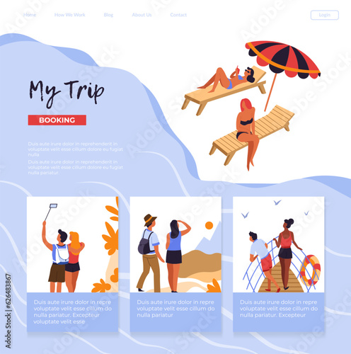 My trip, travel agency assortment of tours website