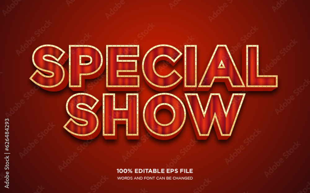Special Show 3D editable text style effect Special Show 3D editable text style effect