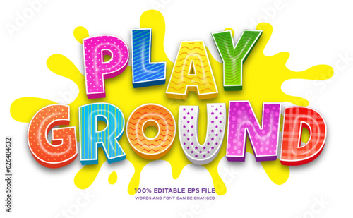 Playground 3D editable text style effect	
