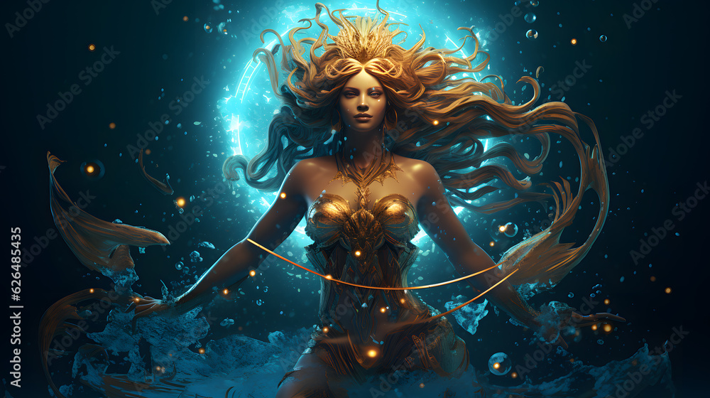 Naklejka premium Zodiac sign Aquarius