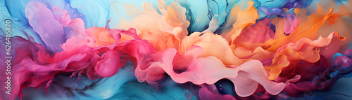 Visual Symphony: Abstract Illustration of Colored Waves and Fancy Imagery for Wallpaper