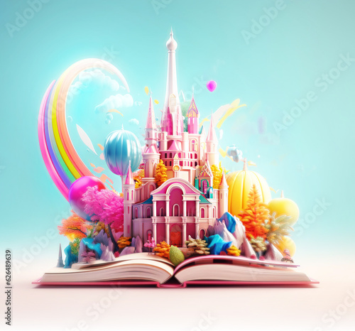 Children's book fairy tale with bright insert illustrations