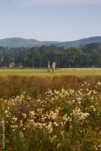 The Stone Circles in Kilmartin Glen, Scotland, Uk on a summers morning photo