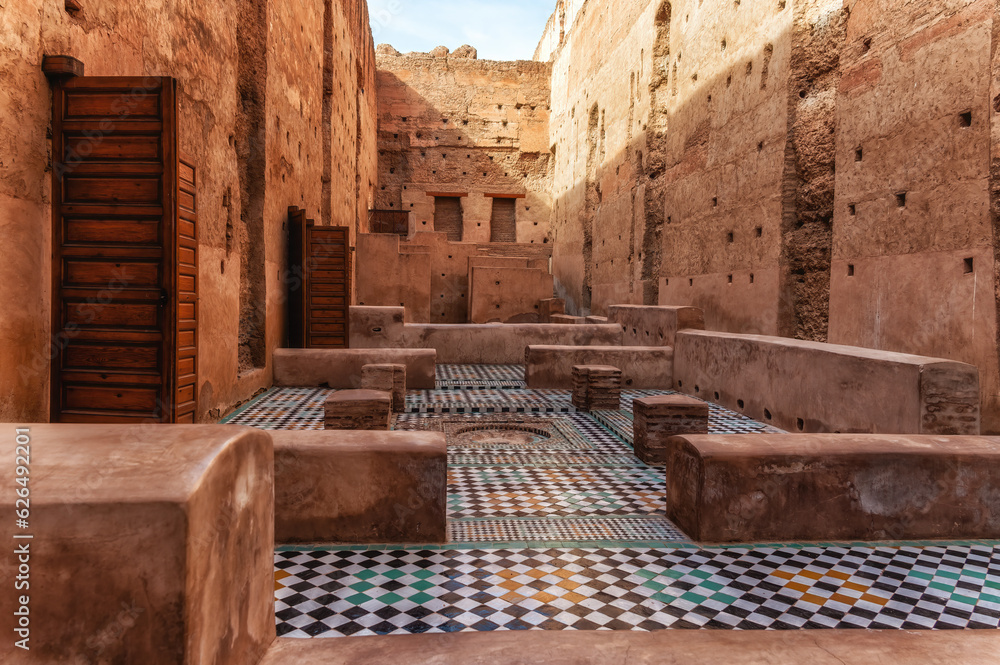 El Badi Palace in Marrakech, Morocco - obrazy, fototapety, plakaty 