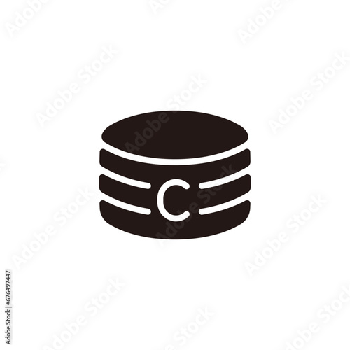 Captains armband icon.Flat silhouette version.