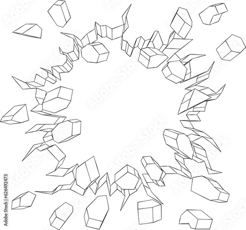 A wall background exploding with a hole breaking through it design