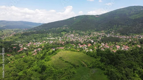 Amazing Aerial view of Vitosha Mountain near Village of Rudartsi, Pernik region, Bulgaria photo