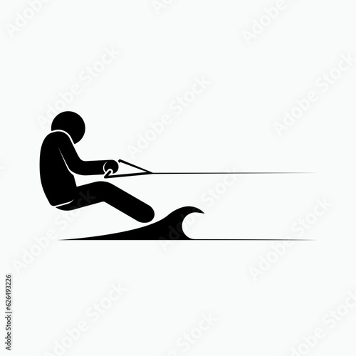 Water Ski Icon. Aquatic Sports Symbol - Vector.  photo