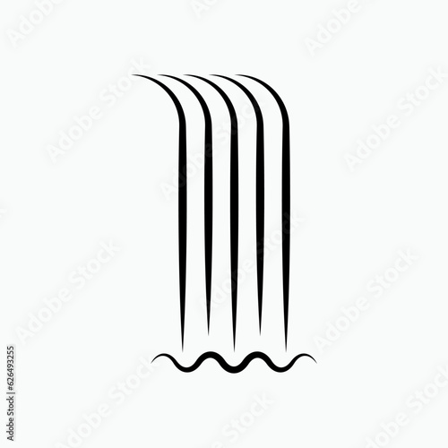Waterfall Icon. Nature Element Symbol - Vector.  