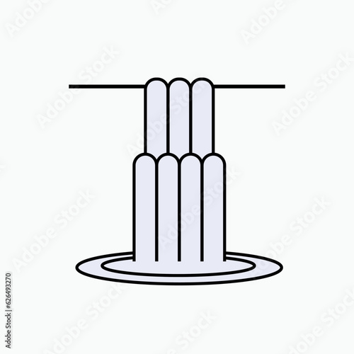 Waterfall Icon. Nature Element Symbol - Vector.  