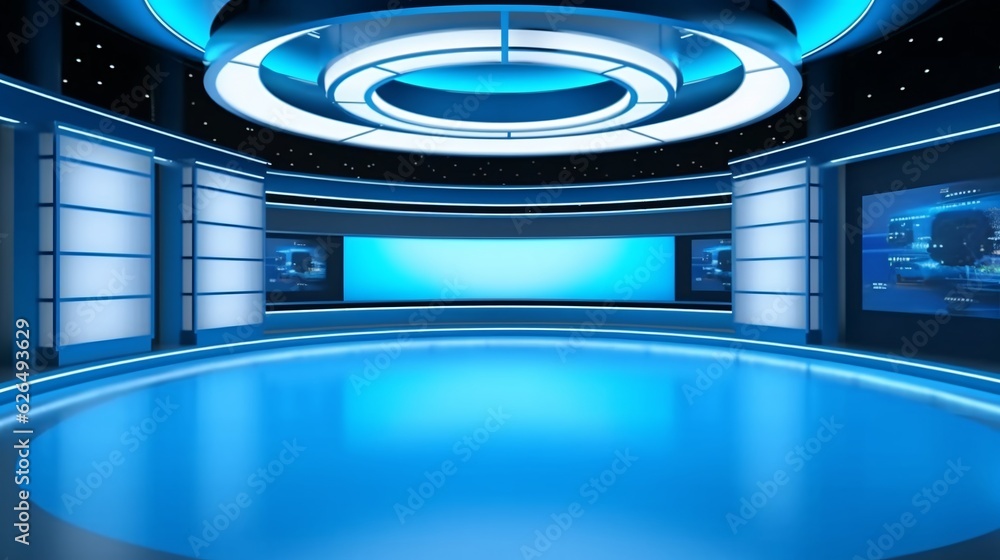 Tv Studio. Backdrop for TV shows .TV on wall. News studio. The perfect backdrop for any green screen or chroma key video or photo production. Tv Studio. Backdrop for TV shows .TV on wall. News studio. The perfect backdrop for any green screen or chroma key video or photo production.